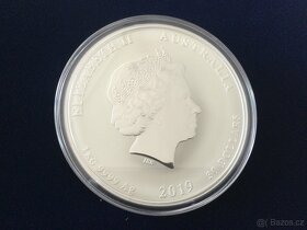 1 kg stříbrná barevná mince prase 2019 - originál - 6
