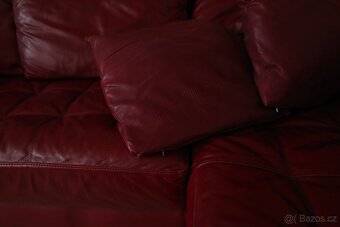 NATUZZI bordová kožená sedací souprava/ pohovka - 6