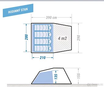 3x použitý (nevyužitý) rodinný stan Air seconds Family 4XL - 6