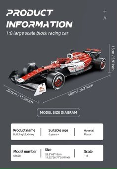 Stavebnice F1- Velká červená, kompatibilní s LEGO - 6