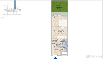 PRONÁJEM JEDNOTKY 1KK SE ZAHRADOU 69,4 m² - 6