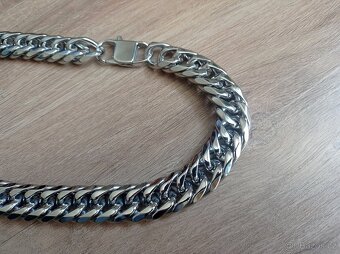 NOVÝ robustní pánský náhrdelník CUBAN Silver steel š. 16 mm - 6