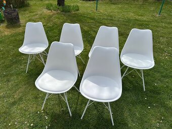 6x bílá jídelní židle - 6