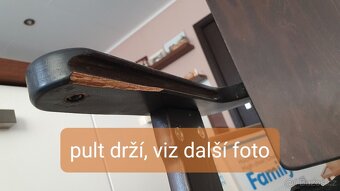 Dřevěná rostoucí židle, pult, popruhy, polstrování - 6