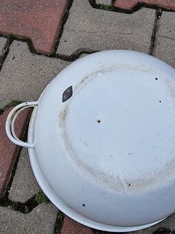 Smaltovaná bílá misa s uchy - 6