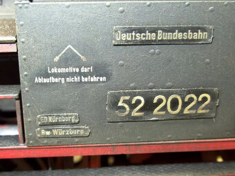 Parní lokomotiva MBW Gauge 01 č. 52, rok výroby 2022, DB Ep. - 6