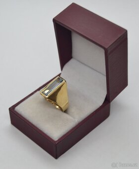 Elegantní zlatý prsten s akvamarínem - 6