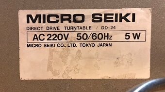GRAMOFON MICRO SEIKI DD-24 (ROK 1978) K OPRAVĚ - 6