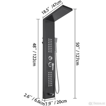 Hydromasážní sprchový set 5v1, černý - 6