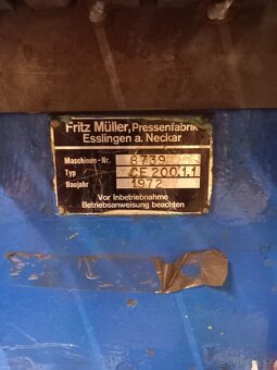 Prodáme hydraulický lis Müller CE 200.1.1. - 6