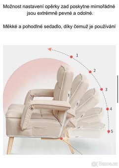 POLOHOVATELNÉ KŘESLO S PODNOŽKOU Šedé - 6