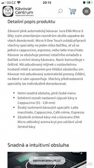 Prodám kávovar JURA Ena Micro 90 - 6