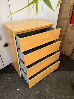 Hezká 4 šuplíková komoda IKEA MALM bříza - 6