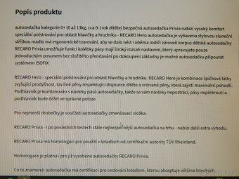 Autosedačka RECARO Privia - 6