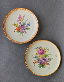 Nádherný porcelánový talíře (Míšeňský Kytice) - 6