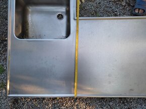 nerezový trojdřez, police na gastro nádoby, dvojdřez - 6