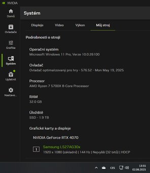 ZÁRUKA - Herní PC RTX 4070, Ryzen 7 5700X, 2TB SSD, 32GB RAM - 6
