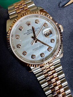 ROLEX DATEJUST 36 ROSÉ GOLD/ MOTHER OF PEARL DIAL, DIAMONDS - 6