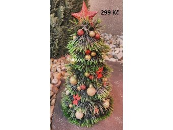 Vánoční dekorace - věnec, svícen, stromeček - 6