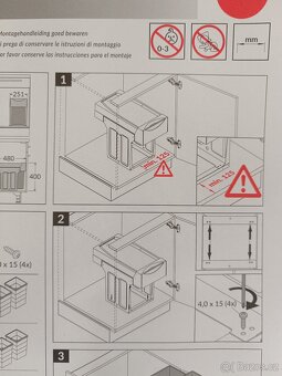 Vestavěný výsuvný odpadkový koš 2× 15 l - 6
