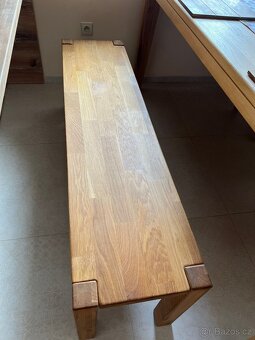 Jídelní sestava: stůl, lavice, židle, materiál dub - 6