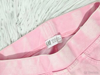 Růžové skinny džeginy, legíny rifle vel 12/13 let - 6