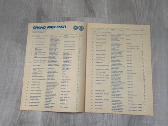 Grand Prix ČSSR Brno - 1987 - program + startovní listina - 6