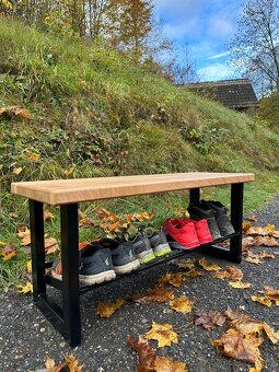 Designový botník s lavicí – ruční práce, poctivé materiály - 6