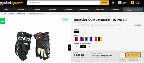 Profi rukavice CCM Jetspeed FT6 PRO SR (vel. 14 palců) -NOVÉ - 6