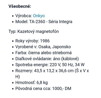 ONKYO Integra TA-2360 +2.Kazety grátis.👍 - 6