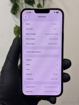 iPhone 13 Pro Max 128GB černý - 100% baterie - 6