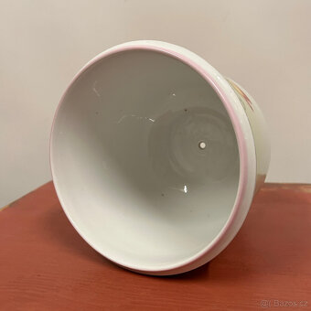 Porcelánový květináč s malbou květin, značeno C.T. - 6