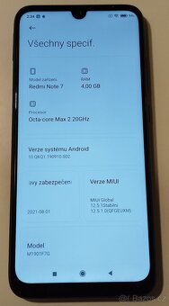 Prodám mobil Xiaomi Redmi Note 7,4GB/128GB, Stav B+, n.bat. - 6