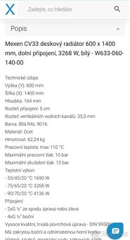 Mexen CV33deskový radiátor600 x 1400 mm NOVÝ - 6