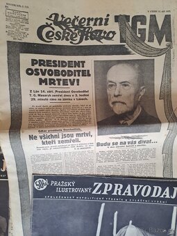 Noviny úmrtí TGM září 1937 - 6