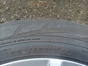 Prodám sadu ALU kol Dezent 205/60R17 zimní - 6