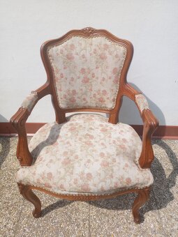 Sedací souprava, sofa, 2 křesla, stolek, baroko - 6