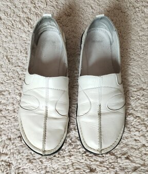 Dámské kožené mokasíny, polobotky, bílé, vel. 39, Baťa - 6