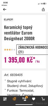 Topný keramický ventilátor - 6