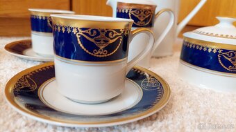 Retro porcelánový čajový/kávový servis kobalt Leander - 6
