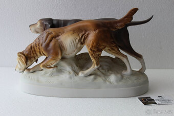 Lovečtí psi na stopě, porcelán Royal Dux - 6