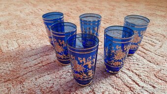 sada 6 sklenic malovaných zlatem - 6