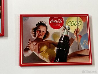 Velké magnetky Coca-Cola - jako malé plechocé cedulky - 6