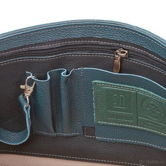 Kožená taška - tmavě zelená - NOVÁ - 6