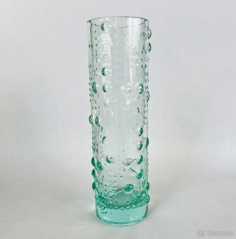 Sběratelská váza 23 cm, uranové sklo, Václav Hanuš - 6