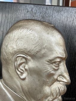 Starožitný reliéf, plaketa T. G. Masaryk, J. Pelikán - 6