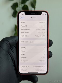 iPhone 12 mini 64GB červený - 100% baterie - 6