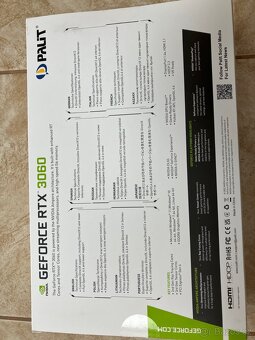 Prodám grafickou kartu NVIDIA GEFORCE RTX 3060 - 6