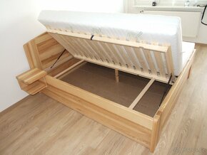Nová jasanová 4 cm masivní postel, nosnost 700 kg, Odvezu - 6