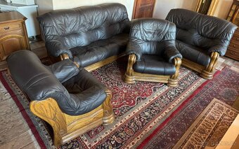 Rustikální kožená sedací souprava,6089 - 6